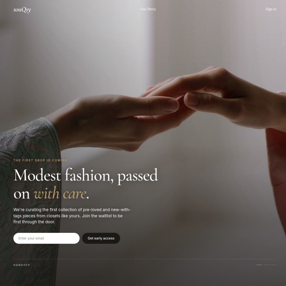 Screenshot of the souQsy website