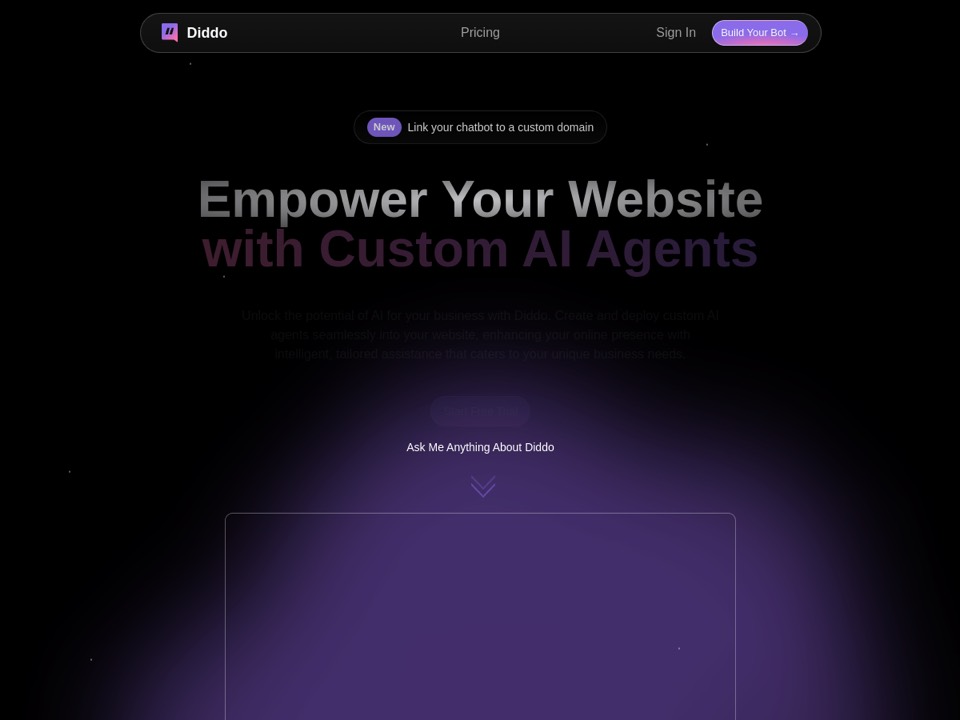 Screenshot of the Diddo website